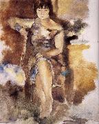 Lucy wearing the roseal dress, Jules Pascin